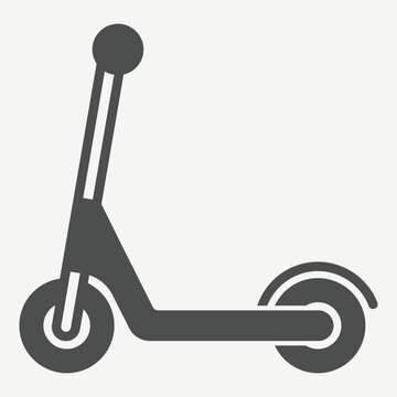 Skate scooter solid icon, scooter, fun transport concept. Vector graphics. Recreational transport sign with glyph style icon for mobile or web design