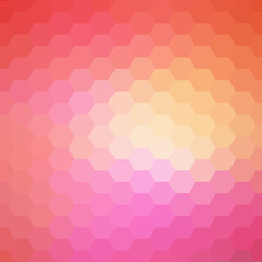 Fototapeta premium Abstract geometric background with a gradient in warm pink and orange shades with a hexagonal pattern EPS 10