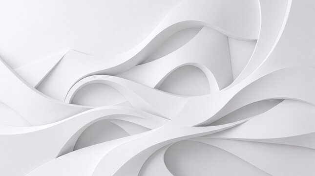 Abstract White Curved Architectural Wave Background