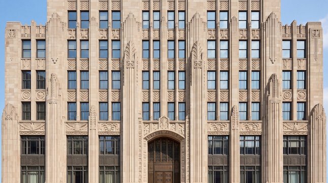 Art Deco Architecture Facade of Historic Corporate Building