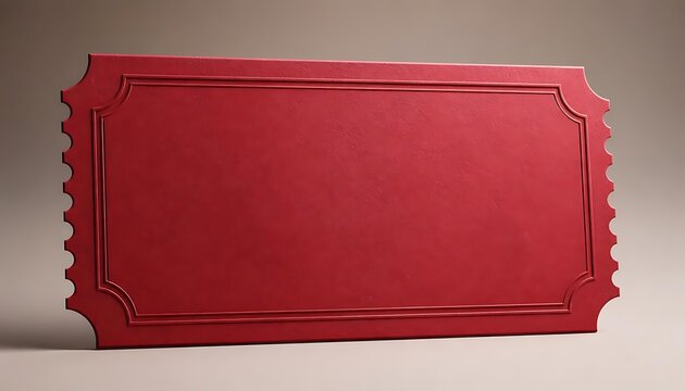 Red textured admission ticket background with elegant border for premium.