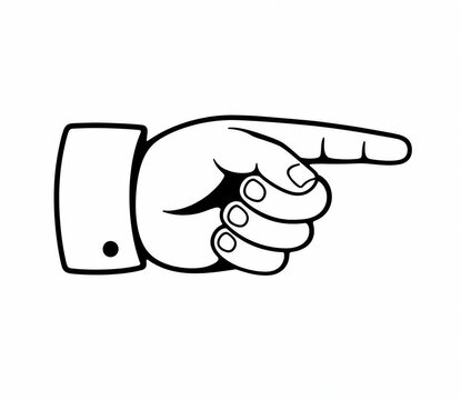 Hand pointing finger icon with jacket sleeve