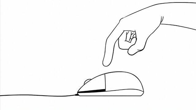 Hand clicking a computer mouse button for selection