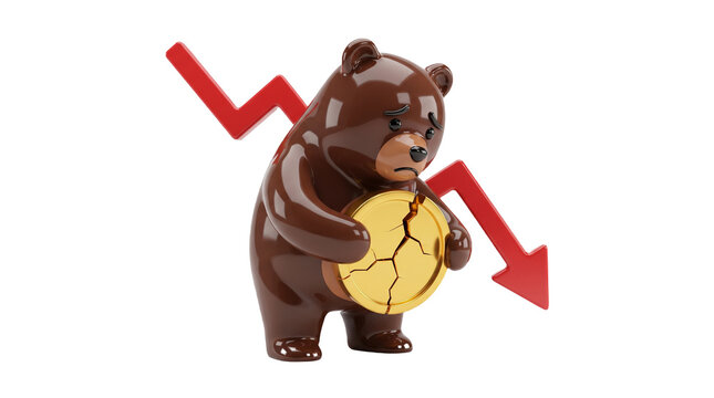 3d bear market concept representing financial loss and decline