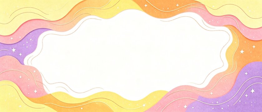 Cute wavy abstract banner, suitable for kids web headers, greeting card templates, social‑media posts and decorative graphic design layouts.