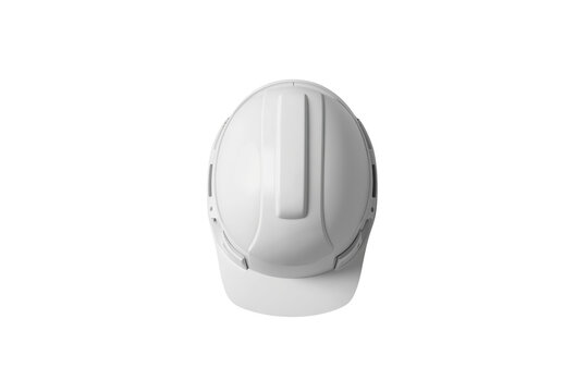 White construction safety hard hat top view