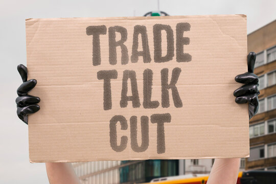 "Trade talk cut" China US trade talks discuss reciprocal tariff cuts. CHINA. US. TRADE. TALKS. DISCUSS.