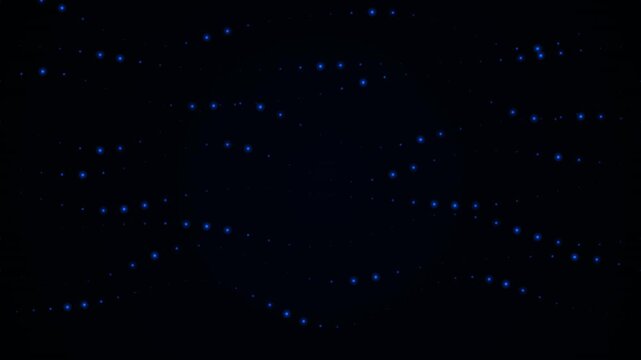 Curved network of glowing blue dots creates a modern tech background with looping animation potential