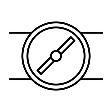  air damper vector editable stroke icon. Linear HVAC engineering element of volume control damper with electric actuator for ventilation duct