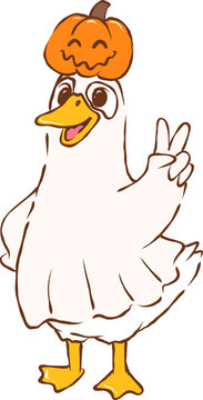  spooky goose trick or treater.