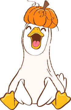 Funny Silly Goose Ghost Costume Halloween Clipart