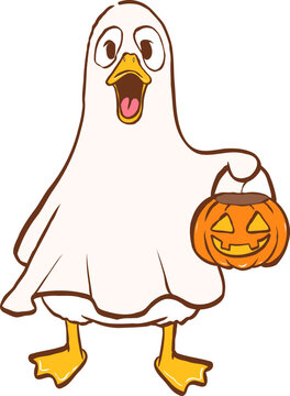 spooky season silly meme goose sticker design
