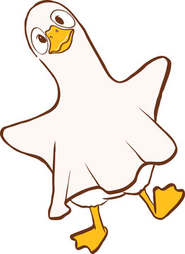 A cute and funny silly goose character