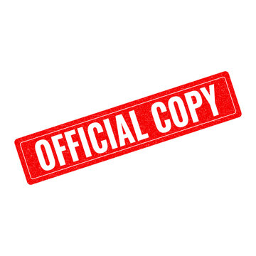 Official copy red stamp on transparent background isolated on transparent background