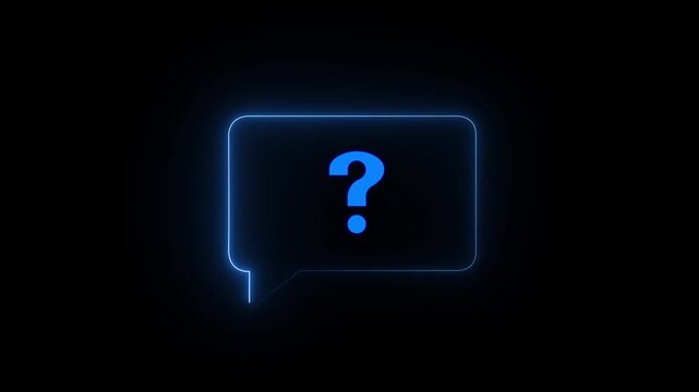 A digital message box with a question mark icon isolated technology, Communication, Help, and Information, motion graphics of digital message box, question mark concept...