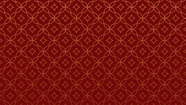 Burgundy and gold quatrefoil geometric pattern for elegant backgrounds