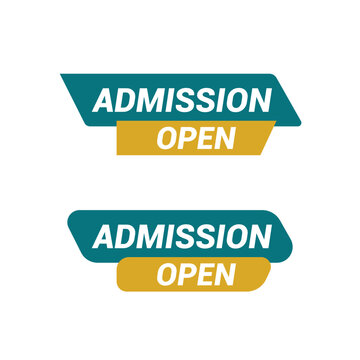 Admission open text sign typography vector illustration.