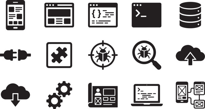 Web Development Programming and Software Engineering Icon Set
