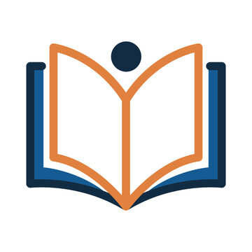 Open Book Human Figure Icon Vector for Student Reading Education