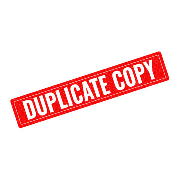 Red duplicate copy warning stamp on white background isolated on transparent background