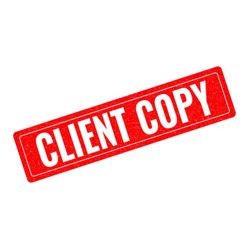Red client copy watermark stamp with bold text isolated on transparent background