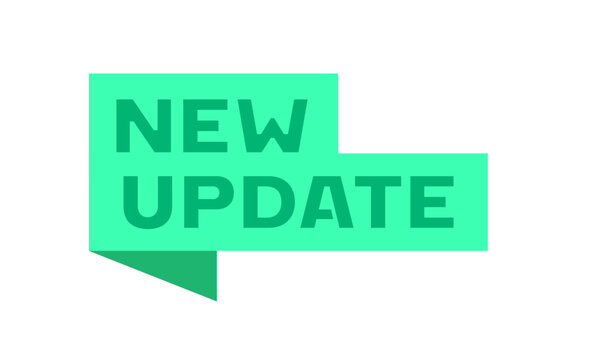 New Update Notification Banner With Speech Bubble Design. Modern Update Message Label In Flat Vector Style