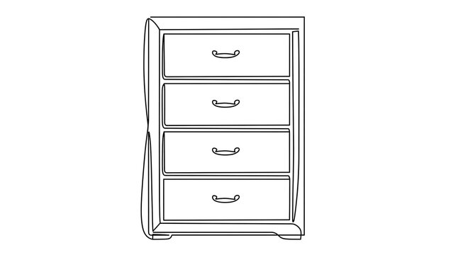 Modern wooden chest of drawers white background.