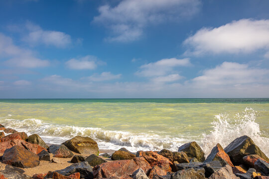 Sea Horizon and Coastal Rocks