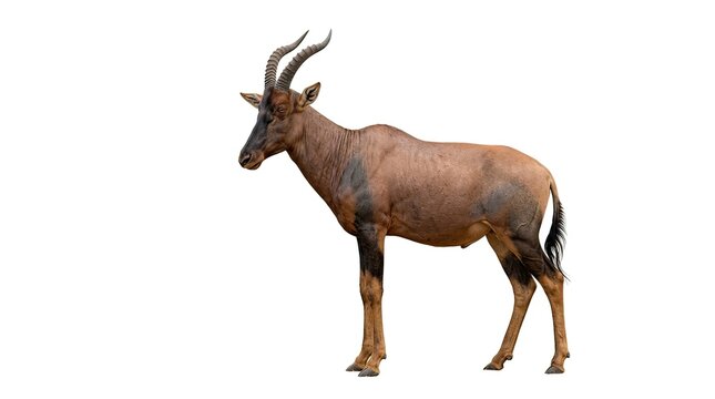 Brown Blesbok Antelope Standing in Profile