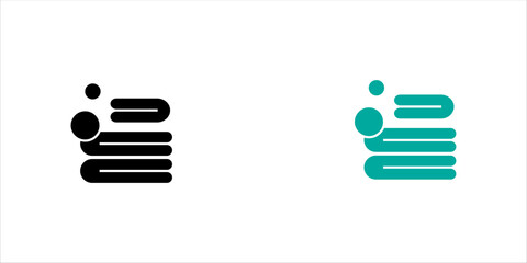 Minimal black line icon  showing a user profile beside a stacked document list, representing personal data, customer records, account management, information organization, and business administration. © Muhammad