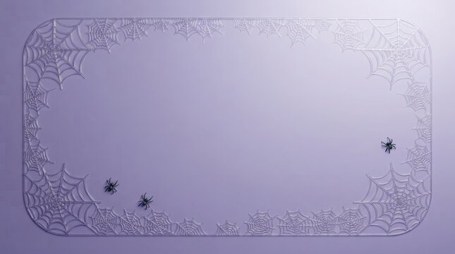 Spooky spider web frame with small spiders for halloween decoration
