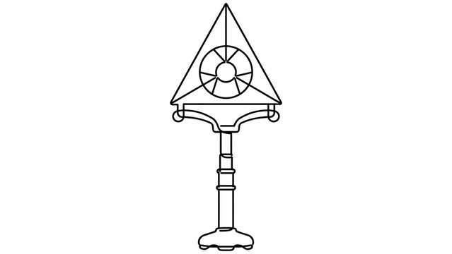 Ornate arrowhead symbol on white background.