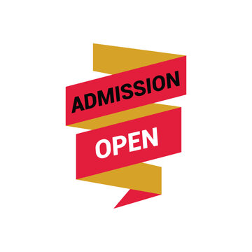 Admission open text sign typography vector
