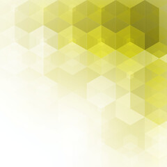 Obraz premium Abstract green and yellow geometric background with hexagons for modern banner design. eps 10