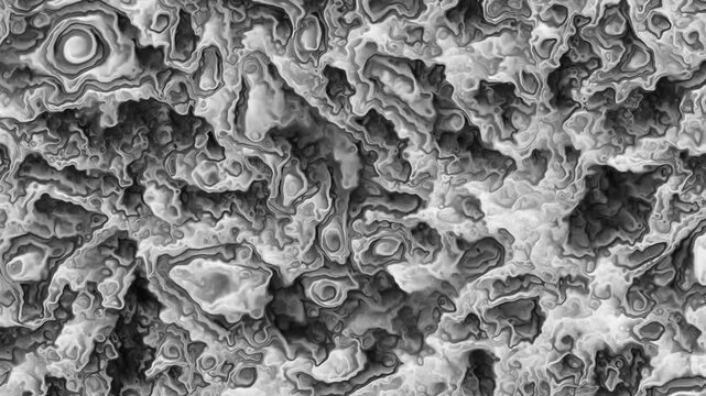 Microscopic topographic map cratered landscape pattern suitable for backgrounds, textures, digital design, science, geography, and abstract concepts.