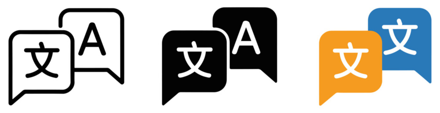 language translation icon set for apps