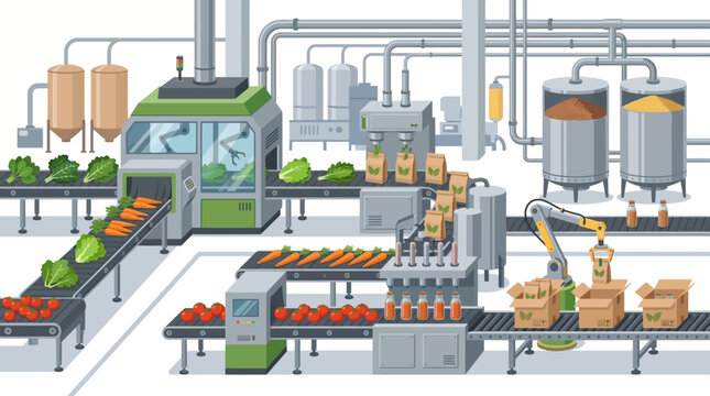 Organic Food Processing and Packaging Factory with Fresh Produce Automated Conveyor Machinery and Eco Friendly Production Line