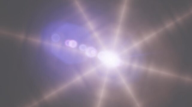 A realistic digital lens flare effect creating bright light streaks and glowing optical patterns