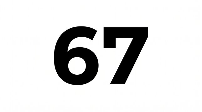 Six Seven on White Background