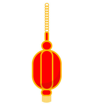 Traditional Hanging Chinese Red Lantern Icon