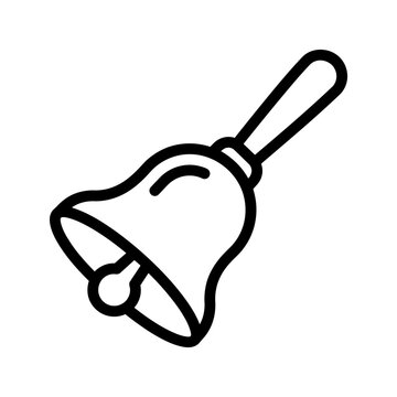School Hand Bell Line Icon