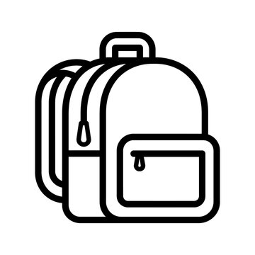 School Backpack Line Icon