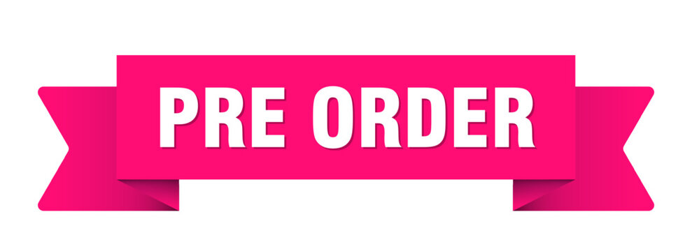 pre order ribbon isolated on transparent background. pre order ribbon