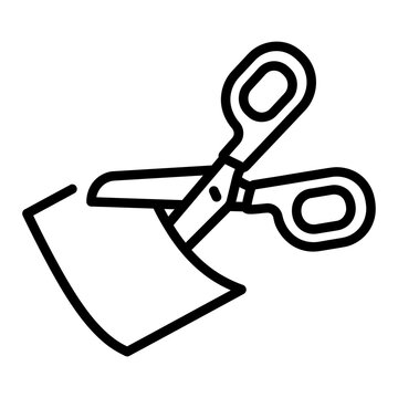 Scissors Cutting Paper Craft Icon