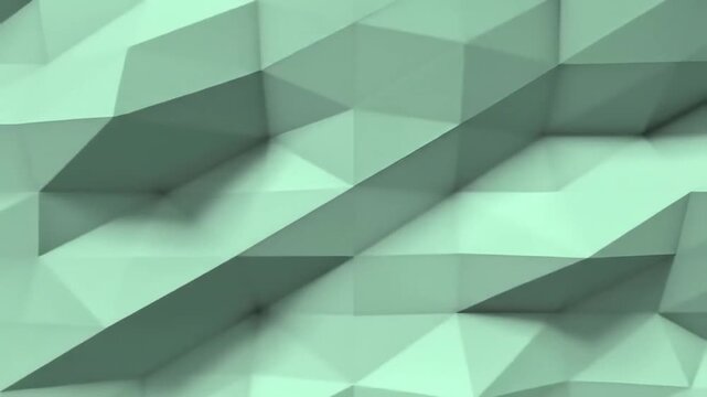 Abstract Mint Green Low Poly Geometric Surface Moving In Wavy Patterns