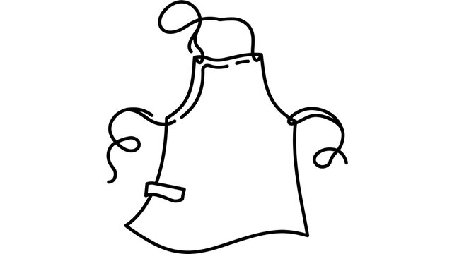 Simple apron illustration on white background.