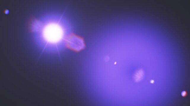 Realistic digital lens flare and light effect in a 4k video.
