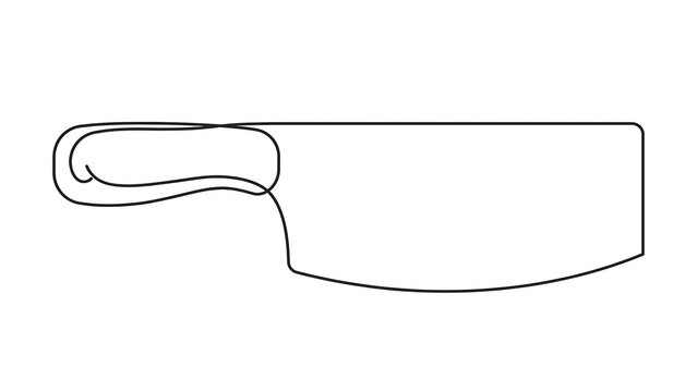Simple cleaver knife illustration white background.