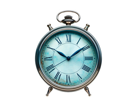 Antique stopwatch featuring Roman numerals on a light blue dial