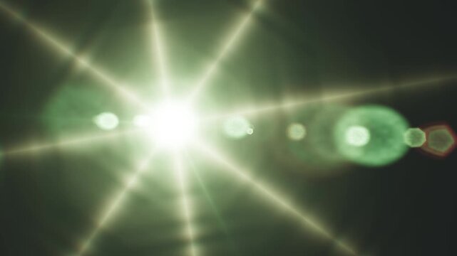Realistic digital lens flare effect with bright light rays